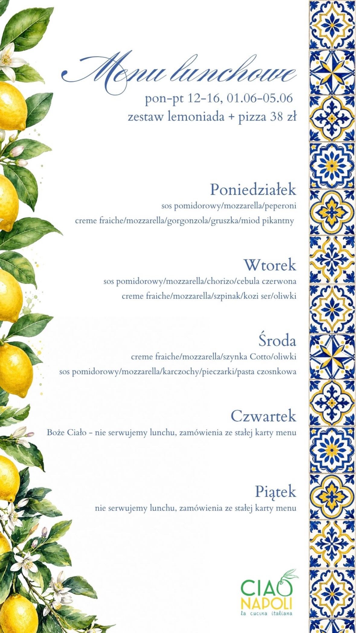 Menu lunchowe