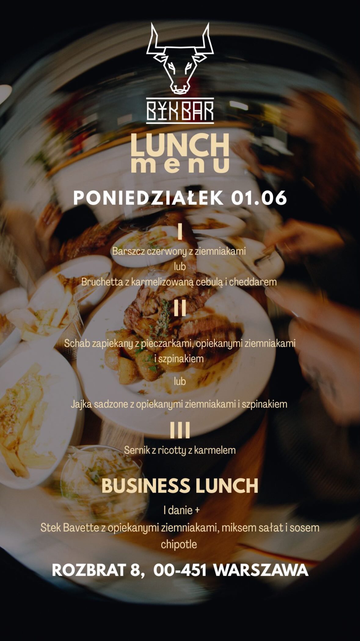 Lunch menu