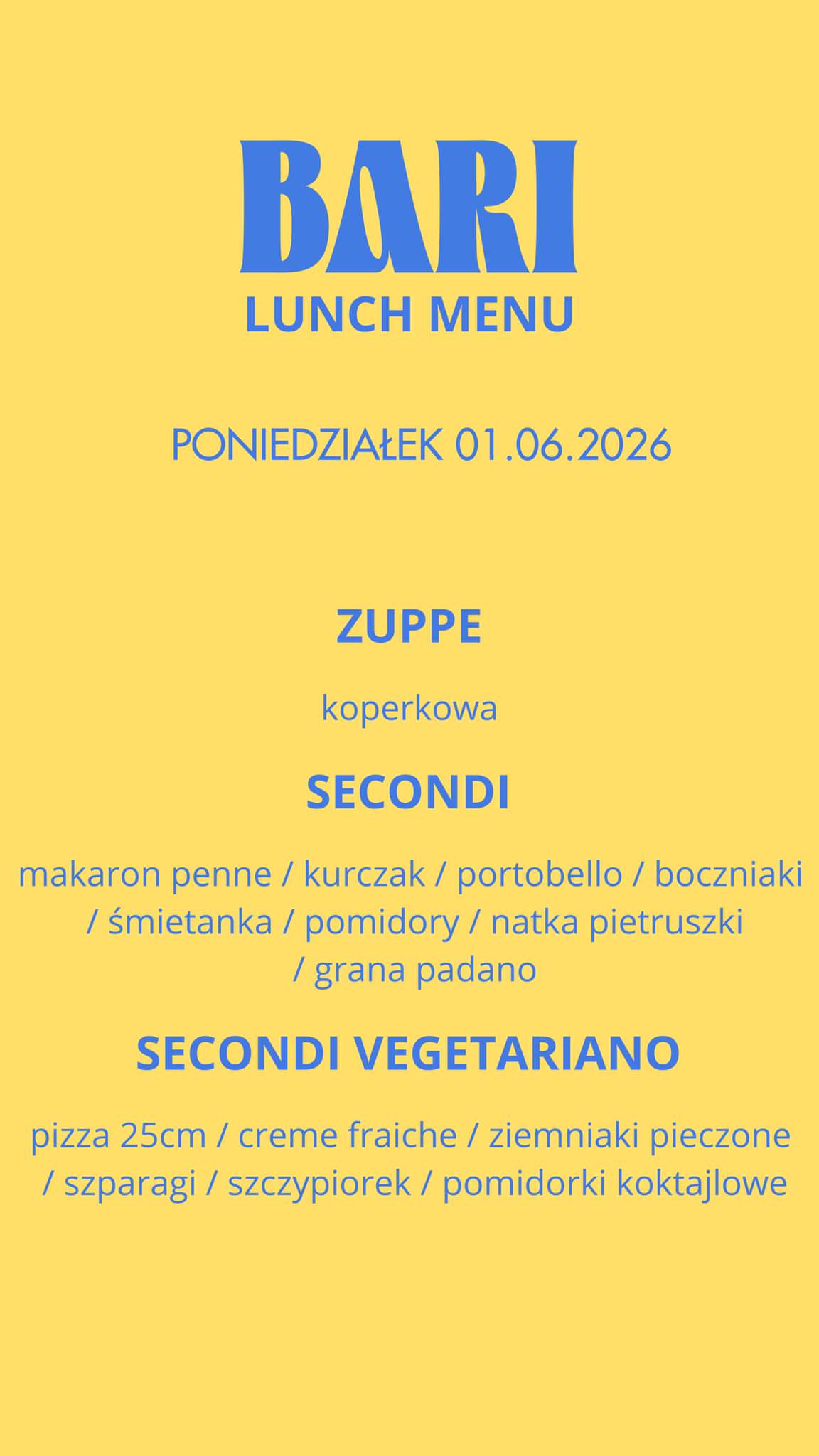 Lunch Menu