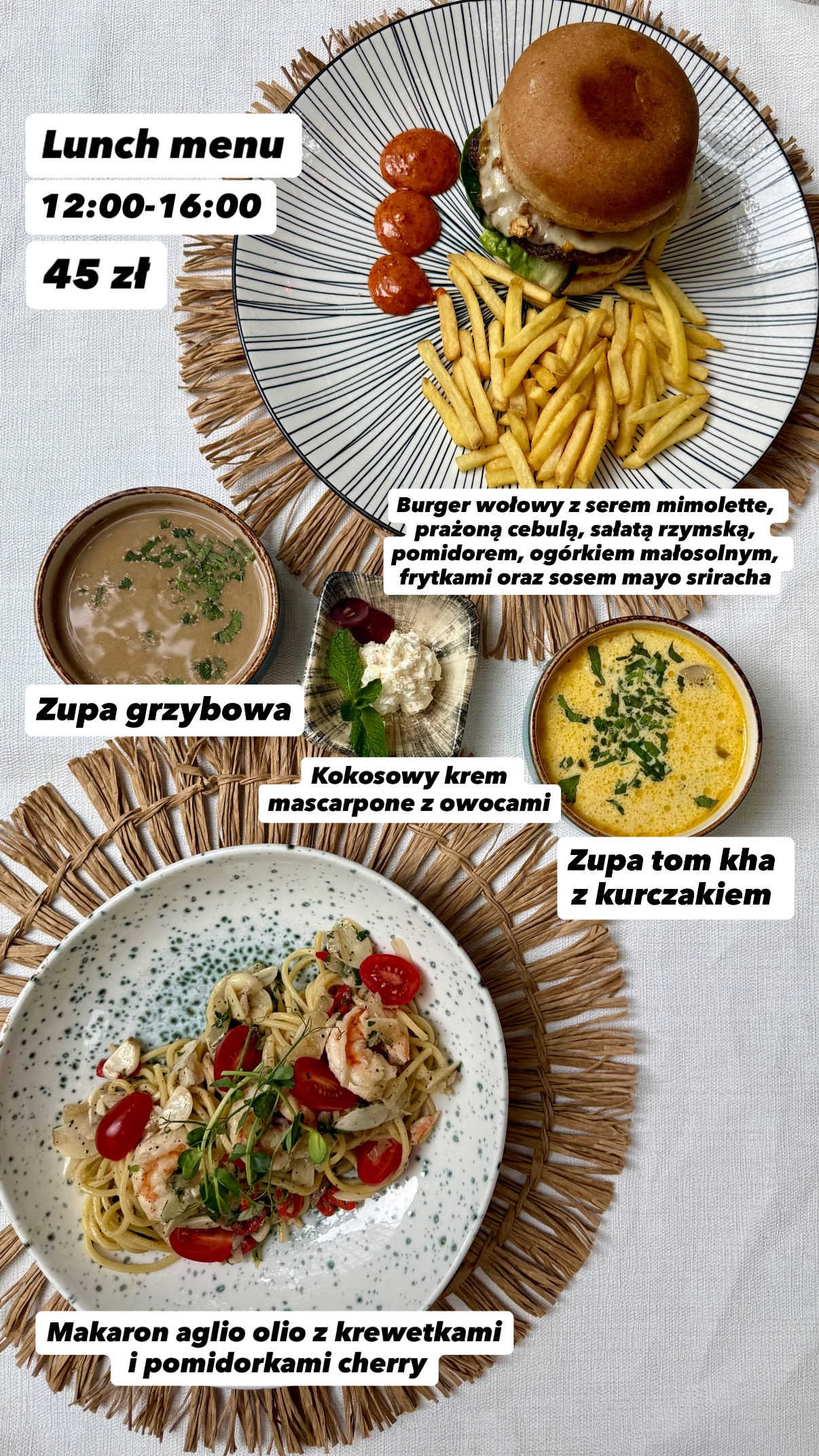 Lunch menu