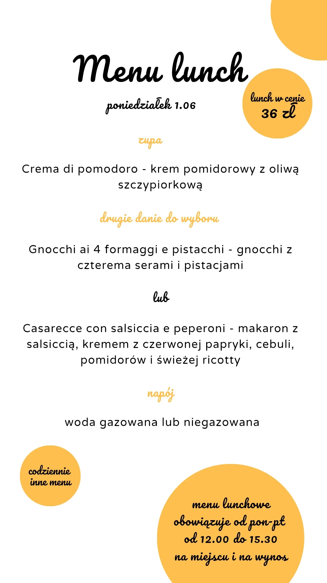 Menu lunch