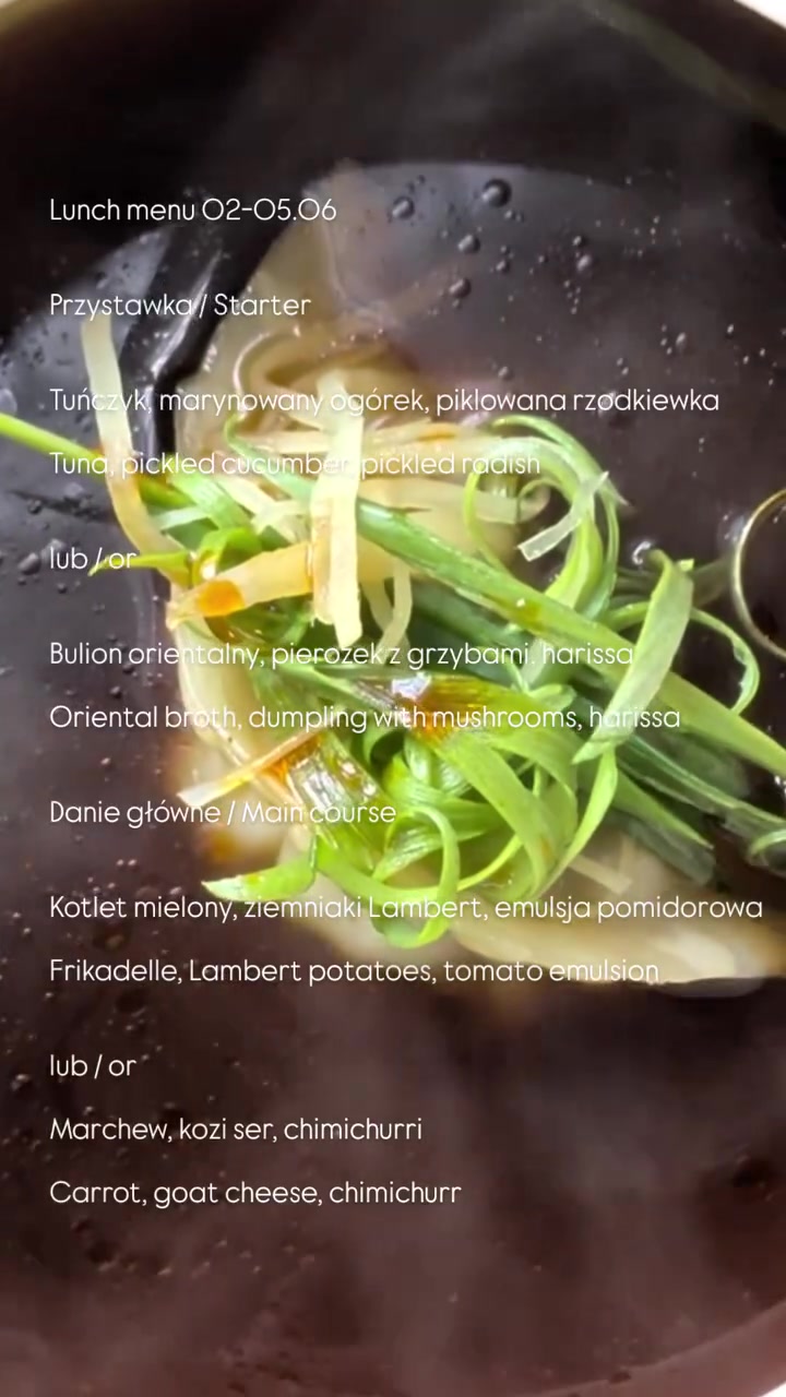 Lunch menu