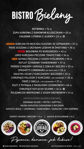Menu dnia - Bistro Bielany